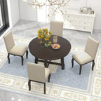Ensemble de salle à manger 5 pièces extensible avec chaises rembourrées