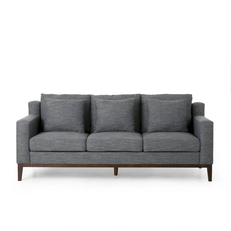 Canapé 3 places contemporain en tissu avec coussins décoratifs