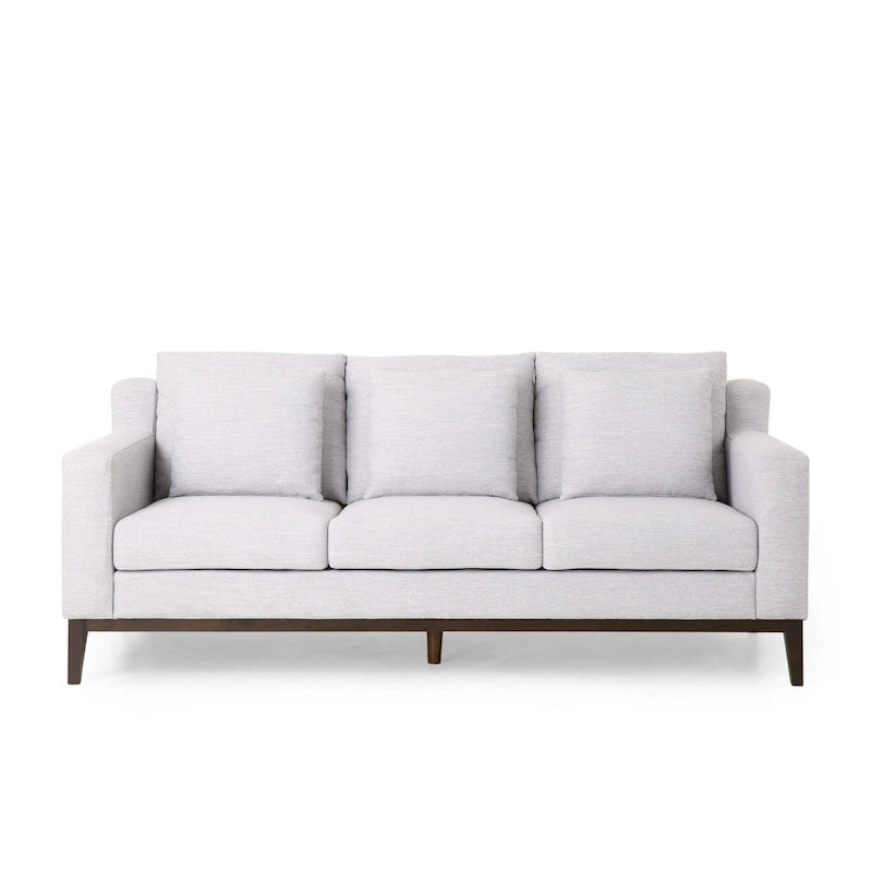 Canapé 3 places contemporain en tissu avec coussins décoratifs