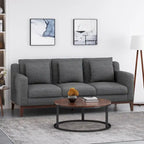 Canapé 3 places contemporain en tissu avec coussins décoratifs