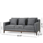 Canapé 3 places contemporain en tissu avec coussins décoratifs
