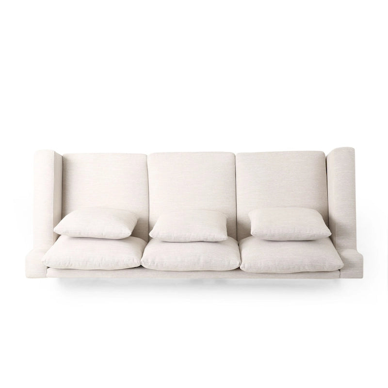 Canapé 3 places contemporain en tissu avec coussins décoratifs