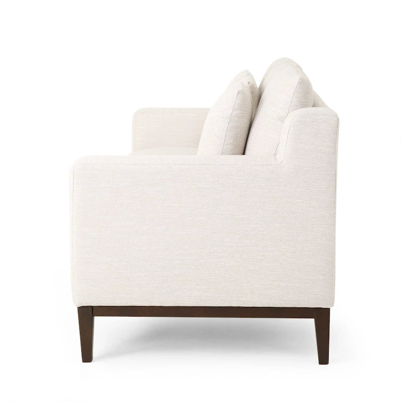 Canapé 3 places contemporain en tissu avec coussins décoratifs