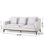 Canapé 3 places contemporain en tissu avec coussins décoratifs