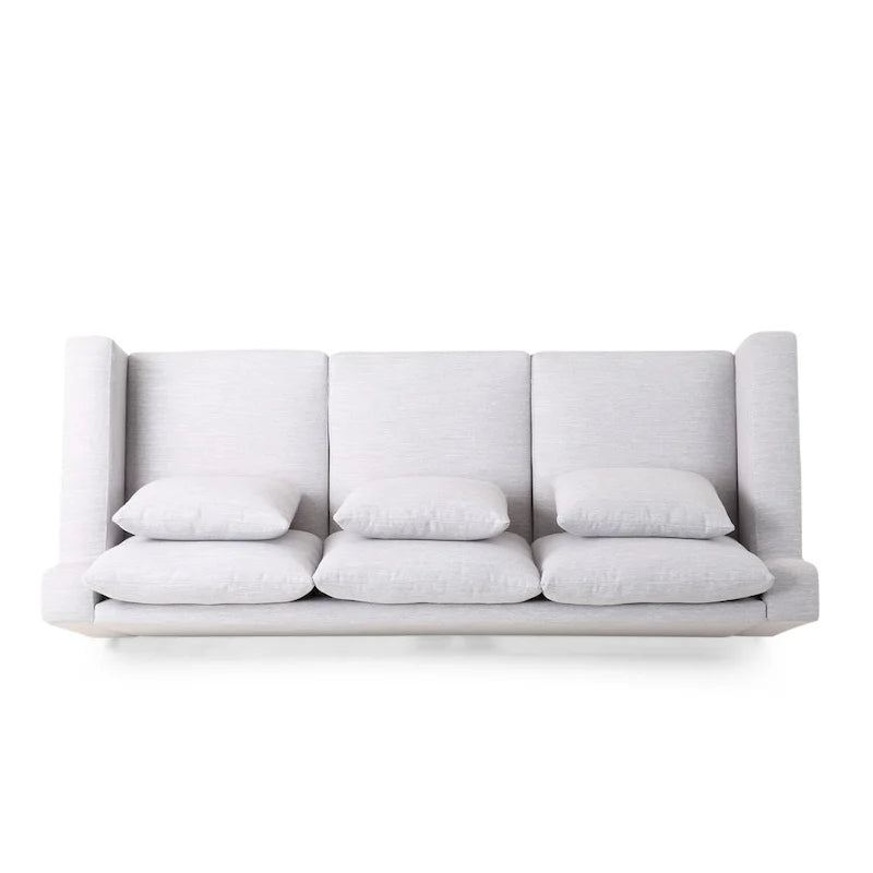 Canapé 3 places contemporain en tissu avec coussins décoratifs