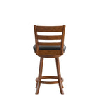 Tabouret de comptoir en bois à dossier échelle avec siège rembourré