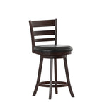 Tabouret de comptoir en bois à dossier échelle avec siège rembourré