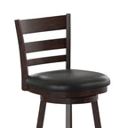 Tabouret de comptoir en bois à dossier échelle avec siège rembourré