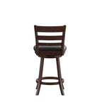 Tabouret de comptoir en bois à dossier échelle avec siège rembourré