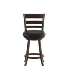 Tabouret de comptoir en bois à dossier échelle avec siège rembourré