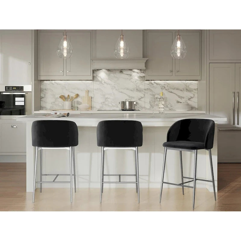 Tabouret de bar en velours