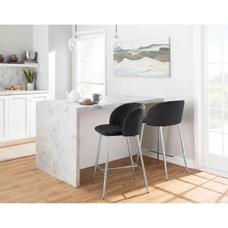 Tabouret de bar en velours