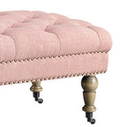 Banc capitonné rose de 62 pouces