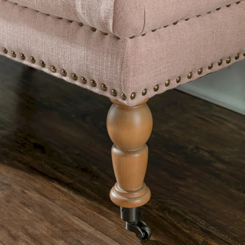Banc capitonné rose de 62 pouces