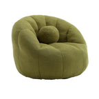 Fauteuil poire rond douillet et confortable en bouclette avec oreiller