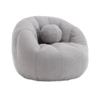 Fauteuil poire rond douillet et confortable en bouclette avec oreiller