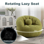 Fauteuil poire rond douillet et confortable en bouclette avec oreiller