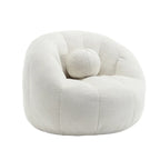 Fauteuil poire rond douillet et confortable en bouclette avec oreiller