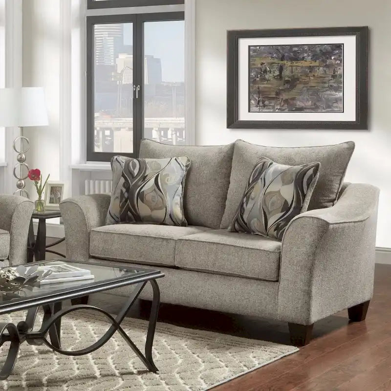 Roundhill Furniture Camero Fabric Pillowback Loveseat