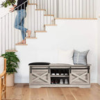 Banc à chaussures d'entrée de ferme 47 avec coussin épaissi