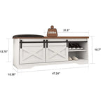 Banc à chaussures d'entrée de ferme 47 avec coussin épaissi