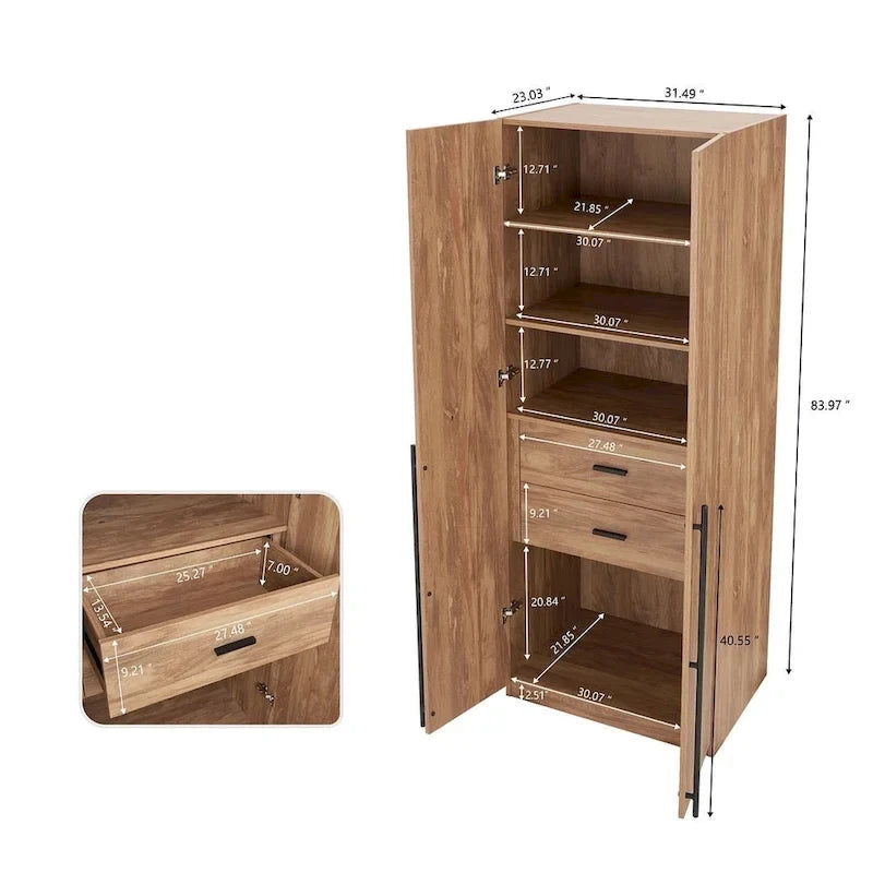 Armoire de garde-robe autoportante moderne
