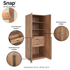 Armoire de garde-robe autoportante moderne