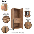 Armoire de garde-robe autoportante moderne