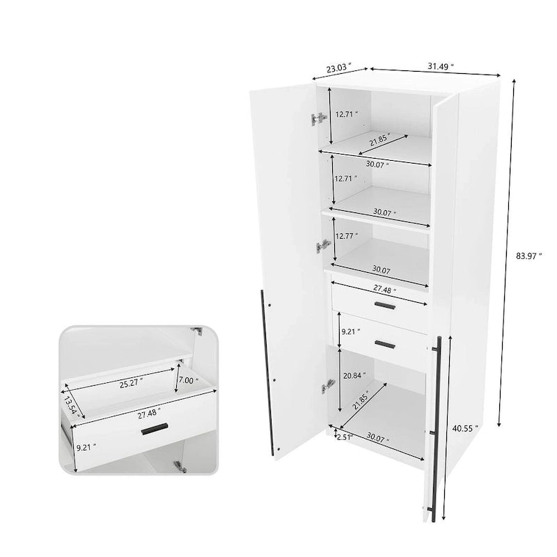 Armoire de garde-robe autoportante moderne