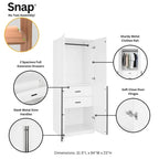 Armoire de garde-robe autoportante moderne