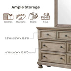 Lit traîneau et commode de rangement en bois gris de transition