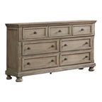 Lit traîneau et commode de rangement en bois gris de transition
