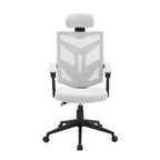 Chaise de bureau ergonomique réglable avec appui-tête Fauteuil de bureau ergonomique en maille à dossier haut avec support lombaire et roulettes