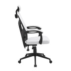 Chaise de bureau ergonomique réglable avec appui-tête Fauteuil de bureau ergonomique en maille à dossier haut avec support lombaire et roulettes