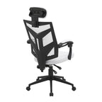 Chaise de bureau ergonomique réglable avec appui-tête Fauteuil de bureau ergonomique en maille à dossier haut avec support lombaire et roulettes
