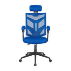 Chaise de bureau ergonomique réglable avec appui-tête Fauteuil de bureau ergonomique en maille à dossier haut avec support lombaire et roulettes