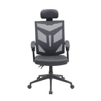 Chaise de bureau ergonomique réglable avec appui-tête Fauteuil de bureau ergonomique en maille à dossier haut avec support lombaire et roulettes