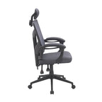 Chaise de bureau ergonomique réglable avec appui-tête Fauteuil de bureau ergonomique en maille à dossier haut avec support lombaire et roulettes