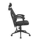 Chaise de bureau ergonomique réglable avec appui-tête Fauteuil de bureau ergonomique en maille à dossier haut avec support lombaire et roulettes