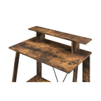Bureau en chêne vieilli et noir