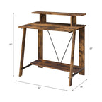 Bureau en chêne vieilli et noir