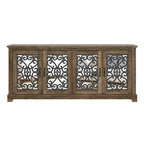 Meuble TV large 4 portes en pierre grise de 173,2 cm pour téléviseurs jusqu'à 75 pouces - 173,2 L x 43,4 l x 74,4 H cm