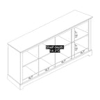 Meuble TV large 4 portes en pierre grise de 173,2 cm pour téléviseurs jusqu'à 75 pouces - 173,2 L x 43,4 l x 74,4 H cm