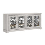Meuble TV large 4 portes en pierre grise de 173,2 cm pour téléviseurs jusqu'à 75 pouces - 173,2 L x 43,4 l x 74,4 H cm