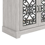 Meuble TV large 4 portes en pierre grise de 173,2 cm pour téléviseurs jusqu'à 75 pouces - 173,2 L x 43,4 l x 74,4 H cm