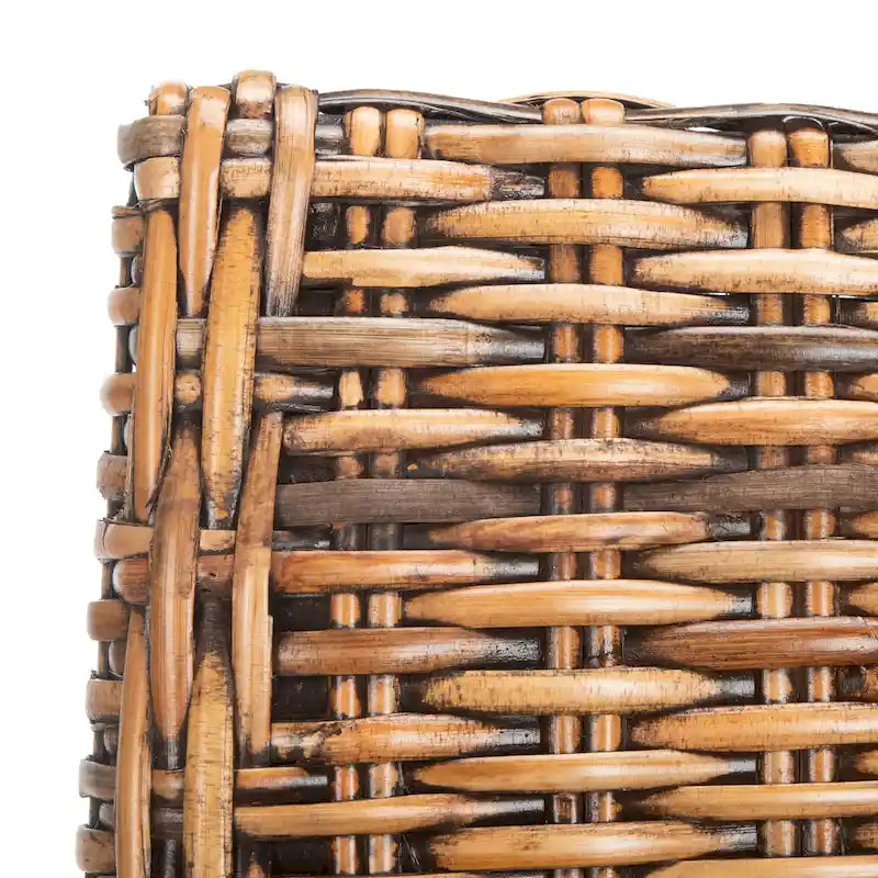 Fauteuils d'intérieur en osier marron à accoudoirs inclinés – 20 x 24 x 39