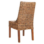 Fauteuils d'intérieur en osier marron à accoudoirs inclinés – 20 x 24 x 39