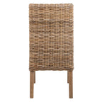 Fauteuils d'intérieur en osier marron à accoudoirs inclinés – 20 x 24 x 39