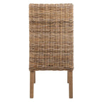 Fauteuils d'intérieur en osier marron à accoudoirs inclinés – 20 x 24 x 39