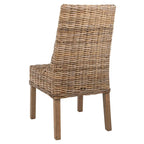 Fauteuils d'intérieur en osier marron à accoudoirs inclinés – 20 x 24 x 39
